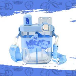 Home dual water bottle with straw and adjustable shoulder straps